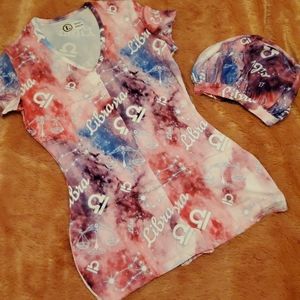 Zodiac (Libra) adult onesie with matching bonnet